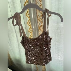 Gold Sparkly Free people top